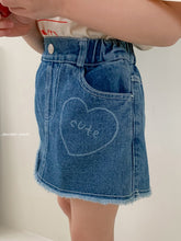 Load image into Gallery viewer, MOMOANN KIDS Heart Denim Skirt Pants* preorder