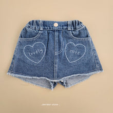 Load image into Gallery viewer, MOMOANN KIDS Heart Denim Skirt Pants* preorder