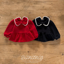 將圖片載入圖庫檢視器中，香蕉兒童緞帶華夫格領T卹*預購