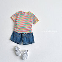 Load image into Gallery viewer, VIVID KIDS SUMMER STRIPE TIGHT SHIRT *PREORDER