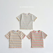 Load image into Gallery viewer, VIVID KIDS SUMMER STRIPE TIGHT SHIRT *PREORDER