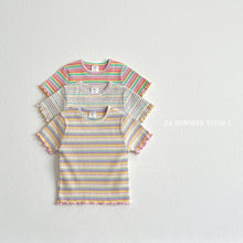 Load image into Gallery viewer, VIVID KIDS SUMMER STRIPE TIGHT SHIRT *PREORDER