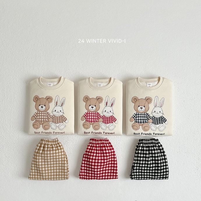 VIVID KIDS WINTER RABBIT BEAR TOP AND PANTS SET**PREORDER