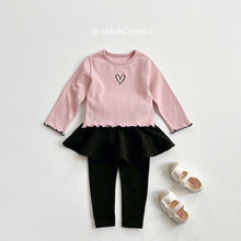 Load image into Gallery viewer, VIVID KIDS HEART EMBROIDERY WAVE TEE*PREORDER