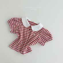 Load image into Gallery viewer, MEL KIDS SUMMER SOUL STRIPE COLLAR TEE**PREORDER