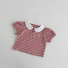 Load image into Gallery viewer, MEL KIDS SUMMER SOUL STRIPE COLLAR TEE**PREORDER