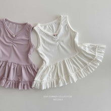 Load image into Gallery viewer, MEL KIDS SUMMER V NECK FRILL TOP**PREORDER