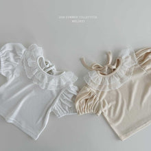 Load image into Gallery viewer, MEL KIDS SUMMER LACE FRILL COLLAR SHIRT**PREORDER