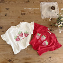 Load image into Gallery viewer, MEL KIDS SUMMER STRAWBERRY TEE SHIRT**PREORDER