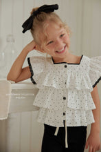 Load image into Gallery viewer, MEL KIDS SUMMER DOTS CAN CAN SLEEVELESS BLOUSE*PREORDER