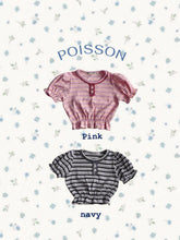 Load image into Gallery viewer, POISSON KIDS BUTTON STRIPE TEE**PREORDER