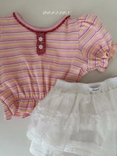 Load image into Gallery viewer, POISSON KIDS BUTTON STRIPE TEE**PREORDER