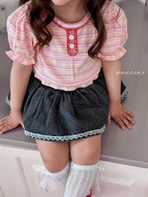 Load image into Gallery viewer, POISSON KIDS BUTTON STRIPE TEE**PREORDER