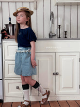 Load image into Gallery viewer, POISSON KIDS FRILL DENIM SHORTS**PREORDER