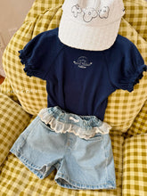 Load image into Gallery viewer, POISSON KIDS FRILL DENIM SHORTS**PREORDER