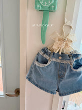 Load image into Gallery viewer, POISSON KIDS FRILL DENIM SHORTS**PREORDER