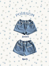 Load image into Gallery viewer, POISSON KIDS FRILL DENIM SHORTS**PREORDER