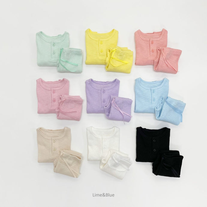 LIME & BLUE KIDS Rib Top and Bottom Set **Preorder