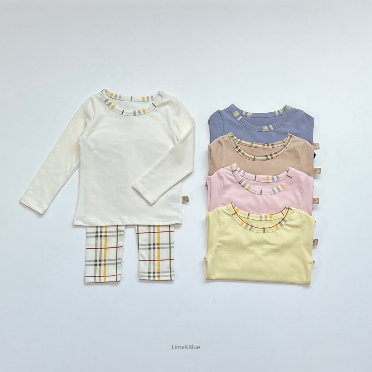 LIME & BLUE KIDS Minnie Check Top and Bottom Set **Preorder