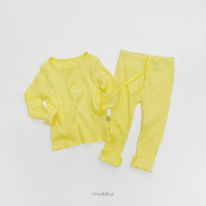 LIME & BLUE KIDS Rib Top and Bottom Set **Preorder