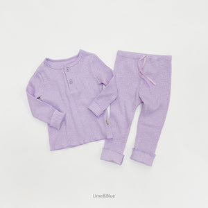 LIME & BLUE KIDS Rib Top and Bottom Set **Preorder